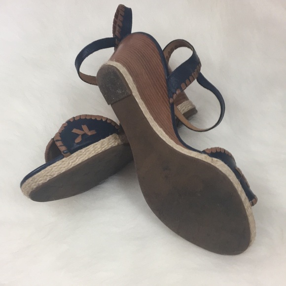Navy Blue Jack Rogers Wedges - Picture 4 of 8